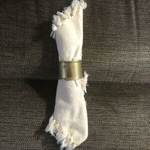 Set Of Four 4 Mid Century Modern Brass Napkin Rings Minimalist RINGS ONLY